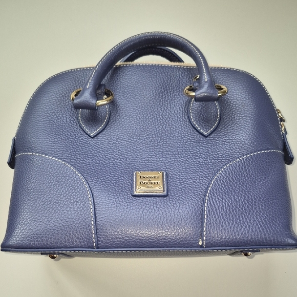 Dooney & Bourke Blue Leather Satchel - Picture 6 of 16